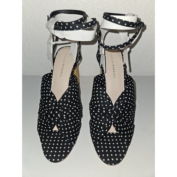New! Loeffler Randall Tatiana Heeled Sandal Size 10 Blue Polka Dots MSRP $279 - Picture 2 of 11